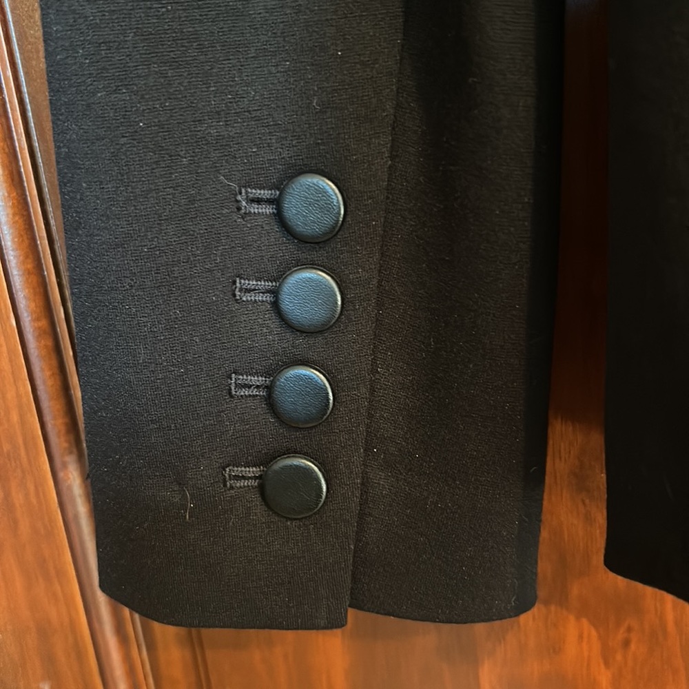 White House Black Market women’s black blazer with faux leather details - Picture 8 of 8